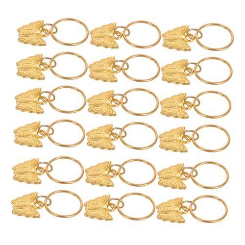 DONFAMDS 20stücke Goldene Haarperlen Für Zöpfe Schmetterlingsklammer Für Box Braids Zopfaccessoires Haarmanschettenringe Boho- Haarschmuck Haarzubehör Für Frauen Und Mädchen von DONFAMDS
