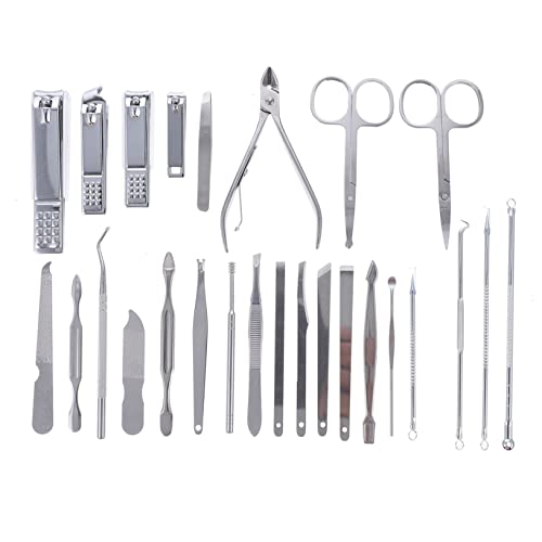 DONFAMDS 26stücke Maniküre Pediküre Mit Nagelklippern Und Dateien Für Frauen Und Männer Kompaktes Reisezubehör Für Tägliche Nagelpflege Und Gesichtspflege von DONFAMDS