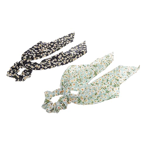 DONFAMDS 2Stücke Chiffon Haargummis mit Scrunchy Schal Haarbänder für Damen Elastische Haarreifen mit Langen Schwanzbändern Modischer Haarschmuck DONFAMDS 2Stücke Chiffon Haargummis mit Scrunchy Schal Haarbänder für Damen Elastische Haarreifen mit Langen Schwanzbändern Modischer Haarschmuck von DONFAMDS