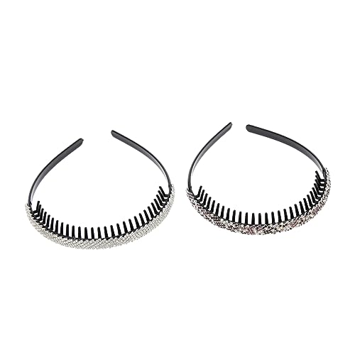DONFAMDS 2stücke Elegante Damen Haarbänder Mit Strass Toothed Headband Für Partys Hochzeiten Und Besondere Anlässe Leicht Und Komfortabel Passend Für Haararten von DONFAMDS