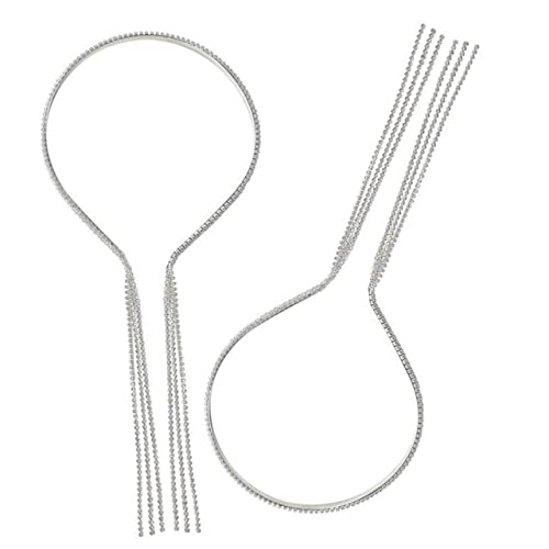 DONFAMDS 2Stücke Haarband mit Quasten Stirnband für Partys Hochzeiten Langlebigem Legierungsmaterial Funkelndes Design von DONFAMDS