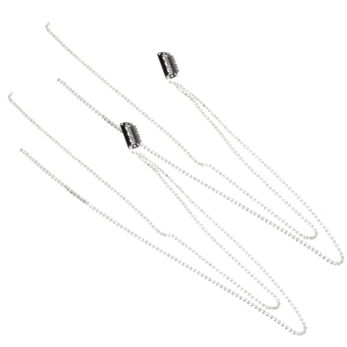 DONFAMDS 2Stücke Haarketten mit Strasssteinen Haarspangen für Damen für Hochzeiten Partys oder Stilvolle Haaraccessoires für Zöpfe und Mehr von DONFAMDS