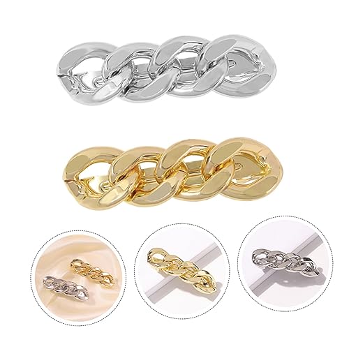 DONFAMDS 2 Stücke Haarspangen aus Metallkette Haarnadeln für Damen Stylische Ponyspangen Haarschmuck für Partys Büro und Reisen von DONFAMDS