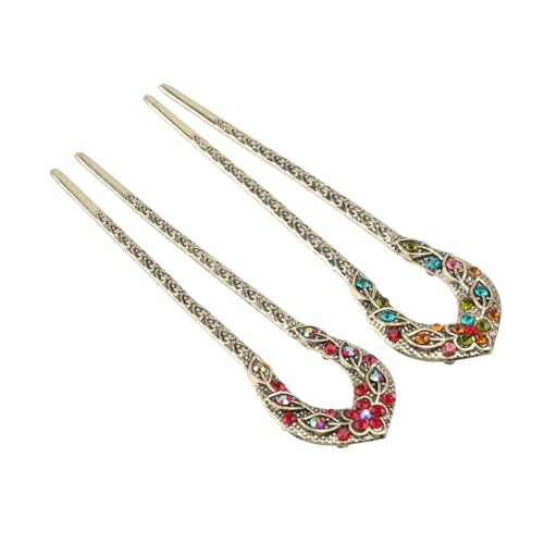 DONFAMDS 2Stücke Vintage Haarspangen mit Doppelzinken Haarnadel und Kristallperlen Eleganter Haarschmuck für Hochzeiten und Feiern für Damen DONFAMDS 2Stücke Vintage Haarspangen mit Doppelzinken Haarnadel und Kristallperlen Eleganter Haarschmuck für Hochzeiten und Feiern für Damen von DONFAMDS