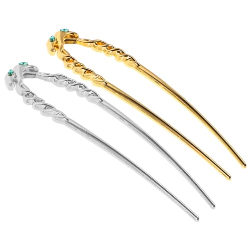DONFAMDS 2pcs Metall U Form Haarstifte Verdrehen Französische Haargabeln Für Frauen Langes Haar Silber Gold Französisch Haarnadel Haarzubehör von DONFAMDS