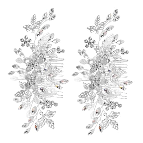 DONFAMDS 2stücke Haarkamm Strasssteinen Für Braut Hochzeit Haar Zubehör Glitzernde Strass Haarschmuck Sicheres Kammdesign Für Frauen von DONFAMDS