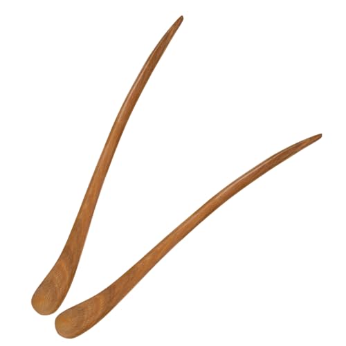 DONFAMDS 2stücke Vintage Holz Haarnadel Dekorative Haarnadel Für Damen Und Mädchen Retro Haarstab Muster von DONFAMDS