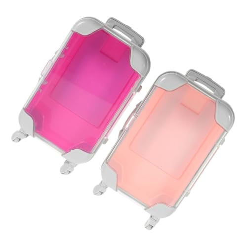 DONFAMDS 2stücke Klein Tragbar Und Praktisch Reise-make-up-köfferchen Für Frauen Mini Schminktasche in Rosarot Aufbewahrung Von Kosmetik Und Accessoires Mit Tragegriff Und Stilvollem Design von DONFAMDS