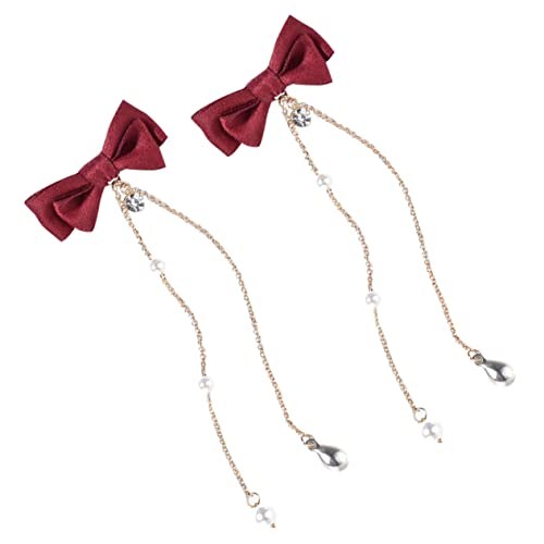 DONFAMDS 2stücke Seidene Haarspange Für Mädchen Schleifenhaarnadel Als Kopfschmuck Haarnadel-accessoire Für Frauen Bezauberndes Haarzubehör Für Täglichen Gebrauch von DONFAMDS