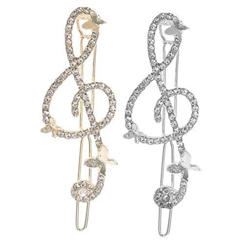 DONFAMDS 2stücke Stilvolle Musiknoten-haarspangen Im Strass Für Hochzeiten Und Partys Multifunktionale Haarnadeln Glitzernde Haaraccessoires Für Damen Und Mädchen von DONFAMDS