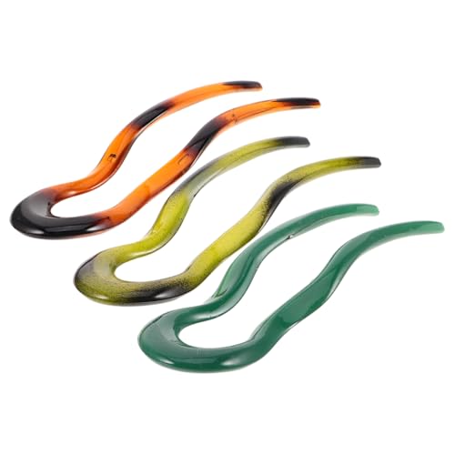 DONFAMDS 3 Stück Haarnadel Haarstylingzubehör Form Mädchen Haarzubehör Essstäbchen für Haare Haarzubehör für Frauen bedruckte Haarstäbchen Haarstyling-Stifte Essigsäure von DONFAMDS