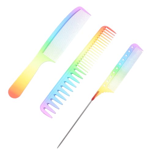DONFAMDS 3 Stück Teiliges Haarschneidekamm Transparent Sanfte Stylingkämme mit Glatten Zähnen Professionell für Friseure und Robust und Kopfschonend für Damen Herren von DONFAMDS