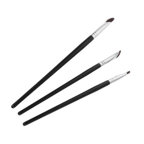 DONFAMDS 3stücke Lidschatten-wischpinsel Mit Flachem Ende Lidschatten-schwammpinsel Etui Kleine Lidschattenpinsel Für Make-up Augenkonturierung Und Verblenden von DONFAMDS