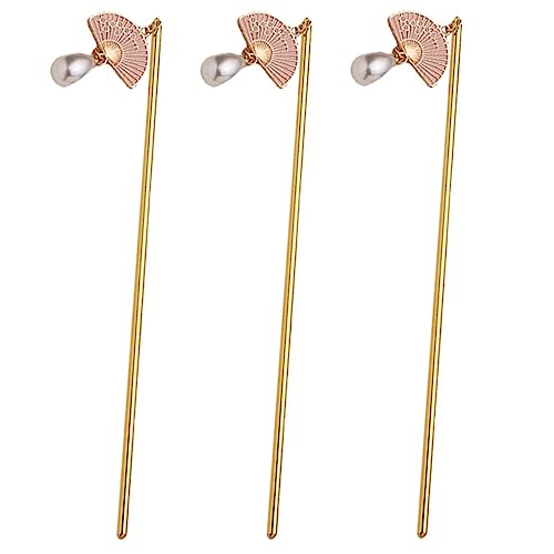 DONFAMDS 3 Stück Teiliges Vintage Haarstäbchen aus Metall Chinesische Haarnadeln für Damen Stilvolle Haarschmuck für Brötchenfrisuren Langlebig und Elegant für Täglichen Gebrauch von DONFAMDS