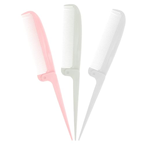 DONFAMDS 3 Stück Tragbare Faltbare Rattenschwanzkämme für und Männer Haarstyling Kamm Zahnkämme für Reisen und Friseure von DONFAMDS