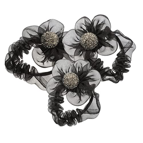 DONFAMDS 3Stücke Seidenblumen Haarringe für Damen Elastische Haarbänder mit Einzigartigem Design und Hochsteckfrisuren Haarzubehör für Haar von DONFAMDS