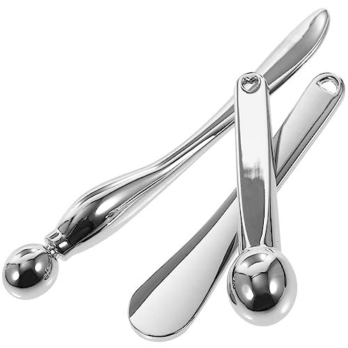 DONFAMDS 3Stücke Teiliges Augencreme Löffel aus Zinklegierung Make Up Tool für Augenmassage und Hautpflege Fördert die Durchblutung und Lindert Augenermüdung Zufällige Farben von DONFAMDS