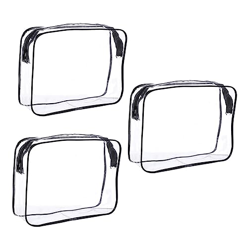 DONFAMDS 3Stücke wasserdichte Transparente Make Up Aufbewahrungstaschen Große Kapazität Kosmetiktaschen für Damen und Herren für Reisen und Zuhause mit Reißverschluss von DONFAMDS