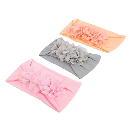 DONFAMDS 3stücke Blumen Stirnband Für Junge Mädchen Pack Elastisch Haarband Mit Schleifen Blumen Kopfschmuck Für Mädchen Kopfbedeckung Haar Dekoration von DONFAMDS