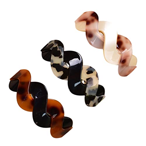 DONFAMDS 3stücke Haarspangen Für Damen Große Haarspangen Mit Druckknöpfen in Schildpatt-optik Für Glattes Und Lockiges Haar von DONFAMDS