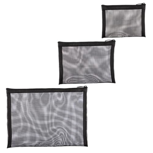 DONFAMDS 3stücke Netz-Kosmetiktasche Mit Reißverschluss Tragbare Make-up-Tasche Reise-Kosmetiktasche Netztasche Für Hautpflege Make-up-Organizer von DONFAMDS