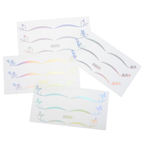 DONFAMDS 4blatt Schmetterlingsgesichtsaufkleber Für Augen Holografische Aufkleber Für Gesicht Abziehbare Lidschattenaufkleber Eyeliner-aufkleber Für Halloween Karneval Party von DONFAMDS