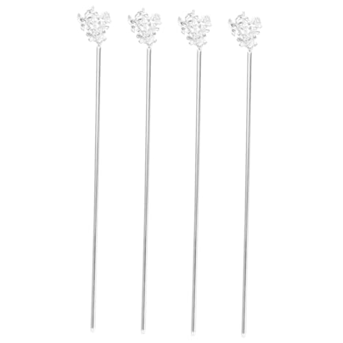 DONFAMDS 4 Stück Chinesische Haarnadeln aus Legierung Blumen haarstäbchen für Frauen Vintage Haarschmuck Sichere Befestigung von Duttfrisuren Geeignet für Hochzeit Party Alltag und Cosplay von DONFAMDS