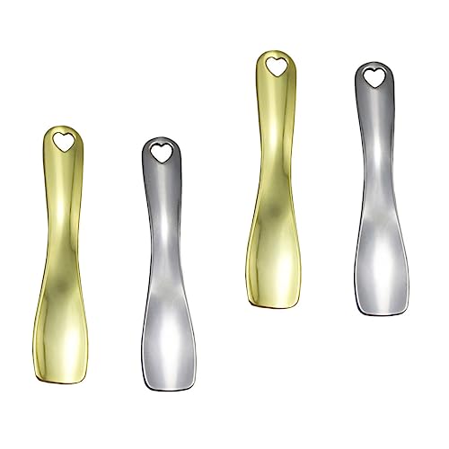 DONFAMDS 4 Stück Gesichtscreme Löffel Augencreme Löffel aus Zinklegierung Wiederverwendbare Schönheitswerkzeuge für Hautpflege Make Up Tool für Salon und Zuhause von DONFAMDS