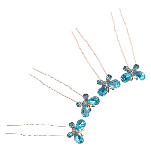DONFAMDS 4stücke Teiliges U-förmiges Haarnadel Strass-schmetterlingen Für Braut Und Mädchen Eleganter Haarschmuck Für Hochzeiten Und Partys Für Hochsteckfrisuren von DONFAMDS