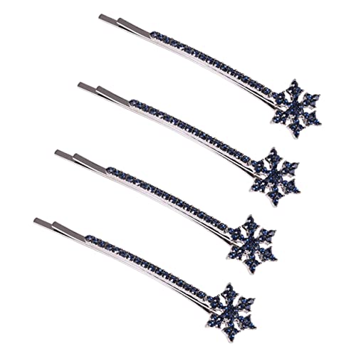 DONFAMDS 4 Stück Schneeflocken Haarspangen für Dickes Haar Glitzernde Weihnachts Haarklammern mit Perlen Haarklammern für Frauen und Mädchen Festlicher Haarschmuck für Hochzeit Party von DONFAMDS