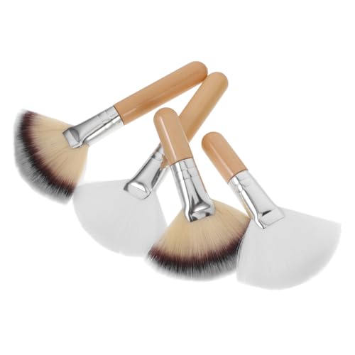 DONFAMDS 4 Stück Teiliges Make Up Pinselset Verschiedene Große Fächerpinsel für Puder Foundation Weiche Synthetische Borsten Ergonomische Griffe Professionelle Kosmetikpinsel für Frauen von DONFAMDS