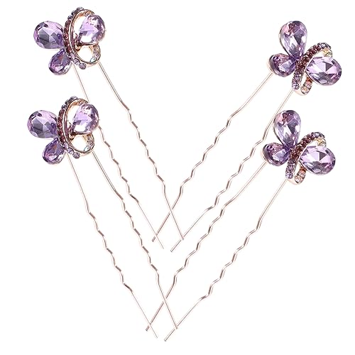 DONFAMDS 4 Stück Teiliges U Förmiges Braut Haarset mit Strass Wiederverwendbare Haarnadeln für Sichere Hochzeitsfrisuren Eleganter Haarschmuck für Damen Bequem und Haarschonend Passend für von DONFAMDS