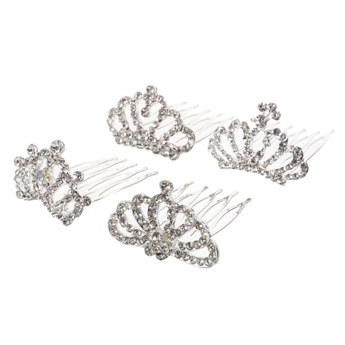 DONFAMDS 4stücke Strass Kopfschmuck Mädchen Krone Strass Tiara Kamm Für Hochzeit Party Fotoshootings von DONFAMDS