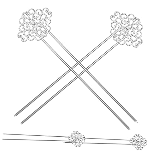 DONFAMDS 4stücke Vintage Metall Haarstäbchen Haar Gabeln Für Frauen Mädchen Haarknoten Hochsteckfrisuren von DONFAMDS