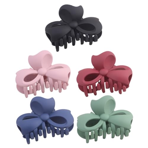 DONFAMDS 5 Stück Große Haarklammern aus Acryl mit Schleifen Design Robuste Haarkrallen Clips für Dickes und Dünnes Haar Rutschfeste Haarspangen für Frauen und Mädchen Vielseitig für Alltag von DONFAMDS