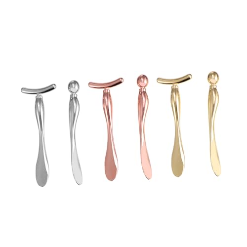DONFAMDS 6 Stück Augencreme Löffel Gesichts- Augencreme-Massagestifte Professional Augenpflege Werkzeug Augencreme Schaber Augencreme Werkzeug Gesichtsmaske Löffel Massagestab Zinklegierung von DONFAMDS