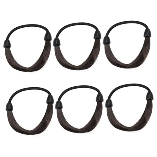 DONFAMDS 6 Stück Teiliges Elastisches Haarband für Damen Langlebige Bequeme Haargummis in Natur Schwarz Vielseitig Einsetzbar als Pferdeschwanzhalter und Modisches Haarschmuckzubehör von DONFAMDS
