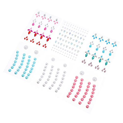 DONFAMDS 6blätter Selbstklebende Strasssteine Für Augenbrauen Und Gesicht Glitzer Aufkleber Für Makeup Festival Schmuck Designs von DONFAMDS
