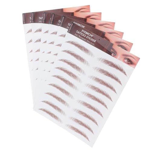 DONFAMDS 6blätter Augenbrauen-aufkleber Braune Simulation Wasserfeste Transfer-klebebänder Natürliche Augenbrauenpflege Für Make-up von DONFAMDS