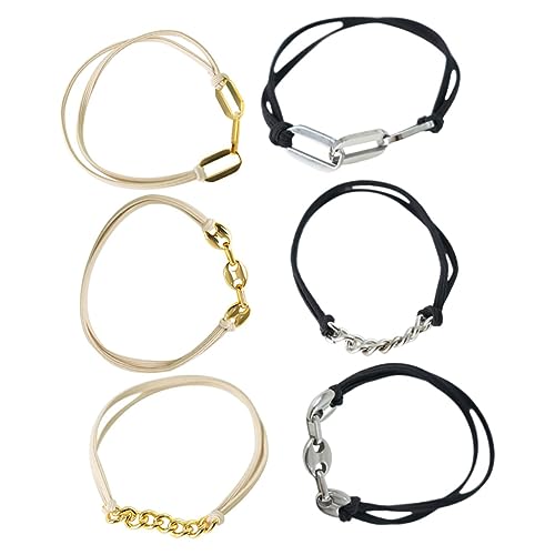 DONFAMDS 6Stücke Teiliges Haarseil Goldene Armband Haarbindungen für Damen Verstellbare Haaraccessoires und Armreifen Chic Design für Haarschmuck oder Armband DONFAMDS 6Stücke Teiliges Haarseil Goldene Armband Haarbindungen für Damen Verstellbare Haaraccessoires und Armreifen Chic Design für Haarschmuck oder Armband von DONFAMDS