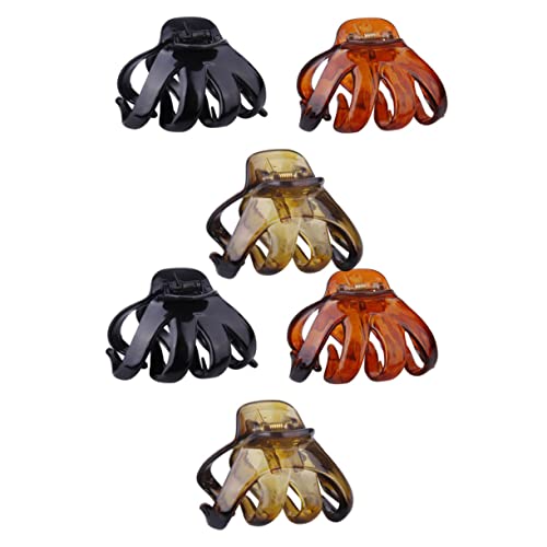 DONFAMDS 6stücke Haarklammern Aus Kunststoff Mit Rutschfestem Octopus-muster Haargreifer Für Frauen Und Mädchen Für Dicken Dünnen Lockigen Und Glatten Haartyp Leicht Und Tragbar Für von DONFAMDS