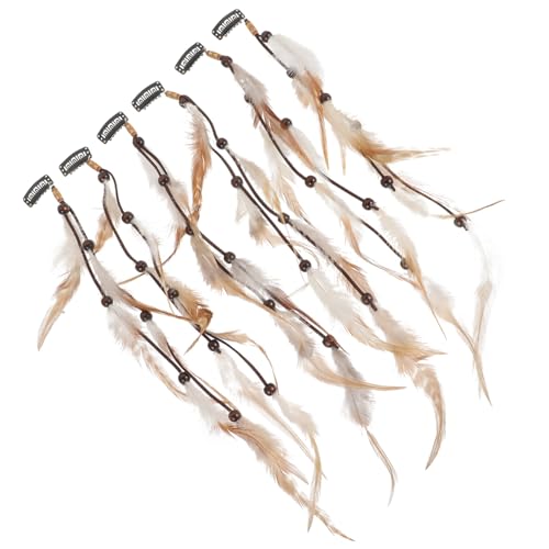 DONFAMDS 6Stücke Vintage Haarspangen Extensions Ethnisches Clip Haaraccessoire für Cosplay für Festivals Partys und Besondere Anlässe Vielseitig Einsetzbar von DONFAMDS