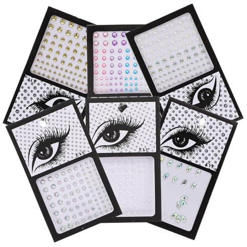 DONFAMDS 6blätter Gesichts-strass-aufkleber Mit Kristallen Für Augen Und Stirn Selbstklebend Zum Dekorieren Von Karten Geburtstagskarten Und Handyhüllen Für Bars Partys Und Festivals von DONFAMDS