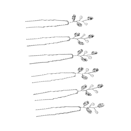 DONFAMDS 6stücke U-förmige Haarnadel Mit Perle Und Strass Für Braut Und Dame Haar-schmuck Für Hochzeit Party Und Zeremonie Haar-clips Zum Binden Und Dekorieren von DONFAMDS