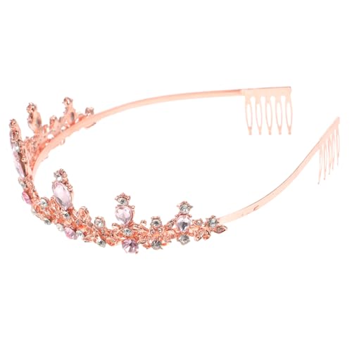 DONFAMDS Alloy Bridal Crown mit Kristallbesatz Leichtes Langlebiges Haarschmuck für Hochzeit Geburtstag und Party Rosa Tiara für Damen Eleganter Kopfschmuck Passend zu Brautkleid und von DONFAMDS