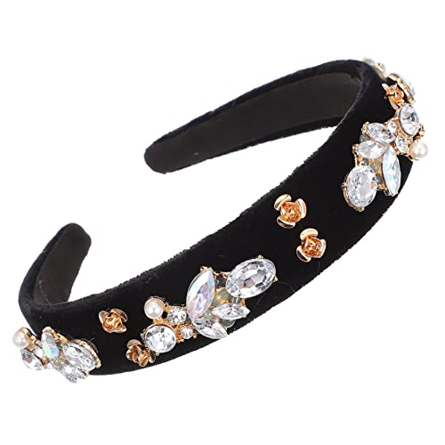 DONFAMDS Barock Perlen Haarreif Damen Strass Haarschmuck Elegant Leichtes Stirnband für Hochzeit Party Alltag Vielseitig Festlich Modisch von DONFAMDS