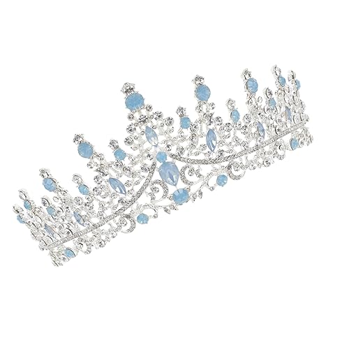DONFAMDS Barocke Brautkrone mit Blauen Strasssteinen Funkelndes Stirnband für Hochzeiten Robuster Brautschmuck Einzigartiges Design für Damen Accessoire für Besondere Anlässe von DONFAMDS