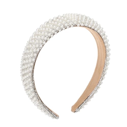 DONFAMDS Perlenstirnbänder Für Frauen Mit Strass Stilvolles Haarband Für Party Festival Weiße Stirnbänder Aus Hochwertigem Material von DONFAMDS