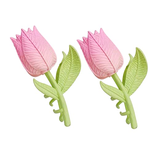 DONFAMDS Blumen Haarspangen 2 Stück Haarklammern mit Tulpenblumen für Dickes und Dünnes Haar Damen Haarklammer Friseurzubehör für Besondere Anlässe Blumenclips von DONFAMDS