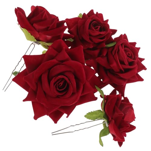 DONFAMDS Braut Headdress Haarspange Mit Lebensechten Rosenblüten Hochzeits Haarschmuck Für Frauen Und Mädchen Elegantes Accessoire Zur Verschönerung Der Frisur von DONFAMDS